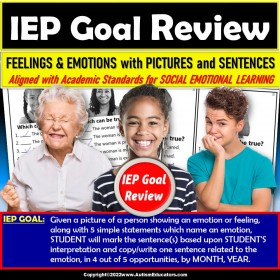 Identifying Feelings and Emotions Worksheets | Review Packet IEP Goals | Autism